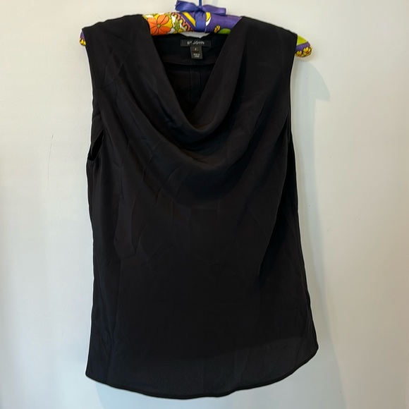 St. John NWT silk shell, black, cowl neck, size S - Picture 1 of 6